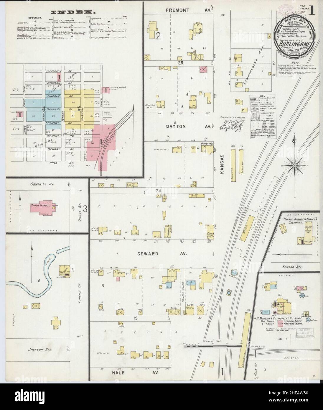 Burlingame kansas map hires stock photography and images Alamy