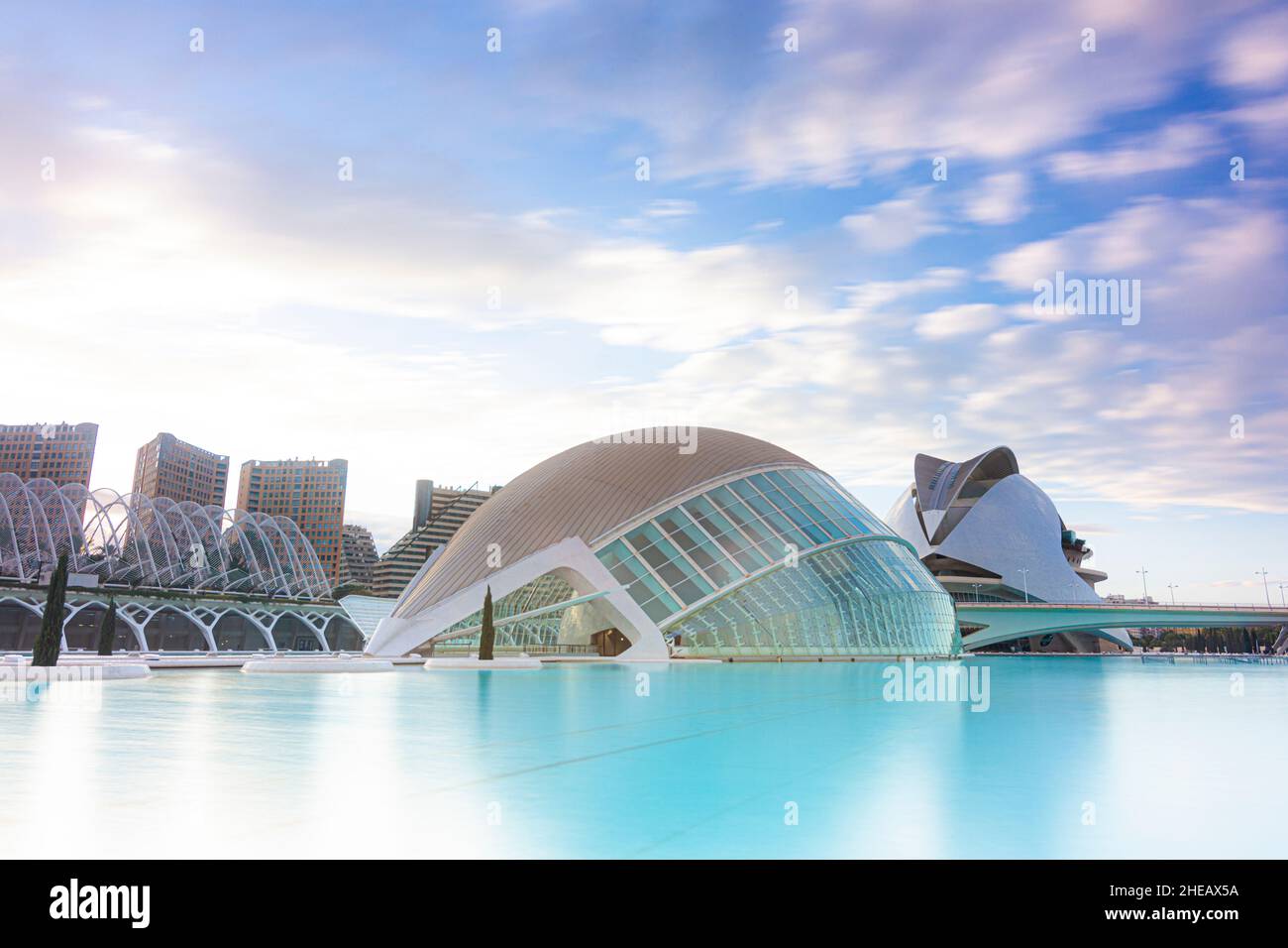 City of Arts & Sciences in the late afternoon - Valencia, Spain Stock Photo