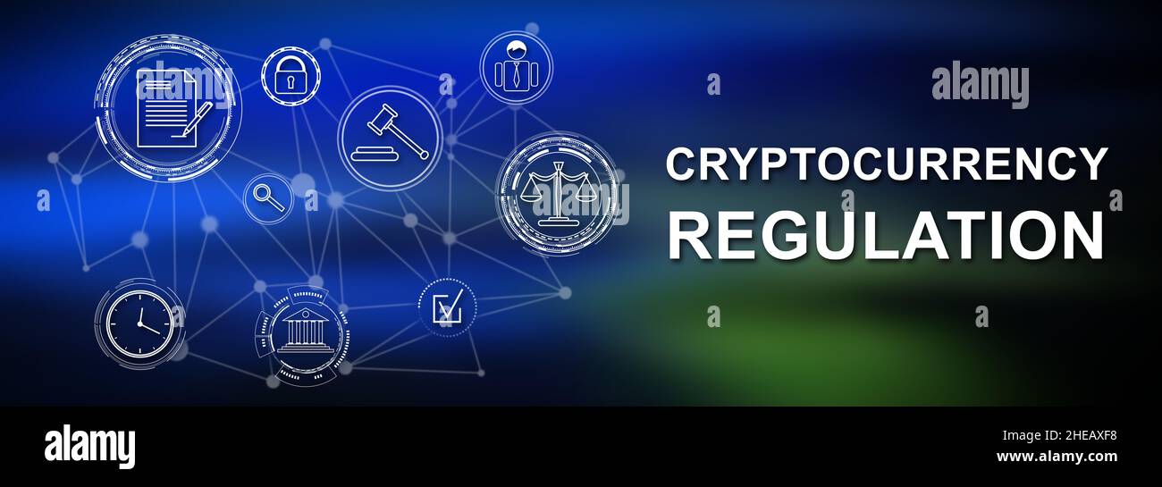 Illustration of a cryptocurrency regulation concept Stock Photo Alamy