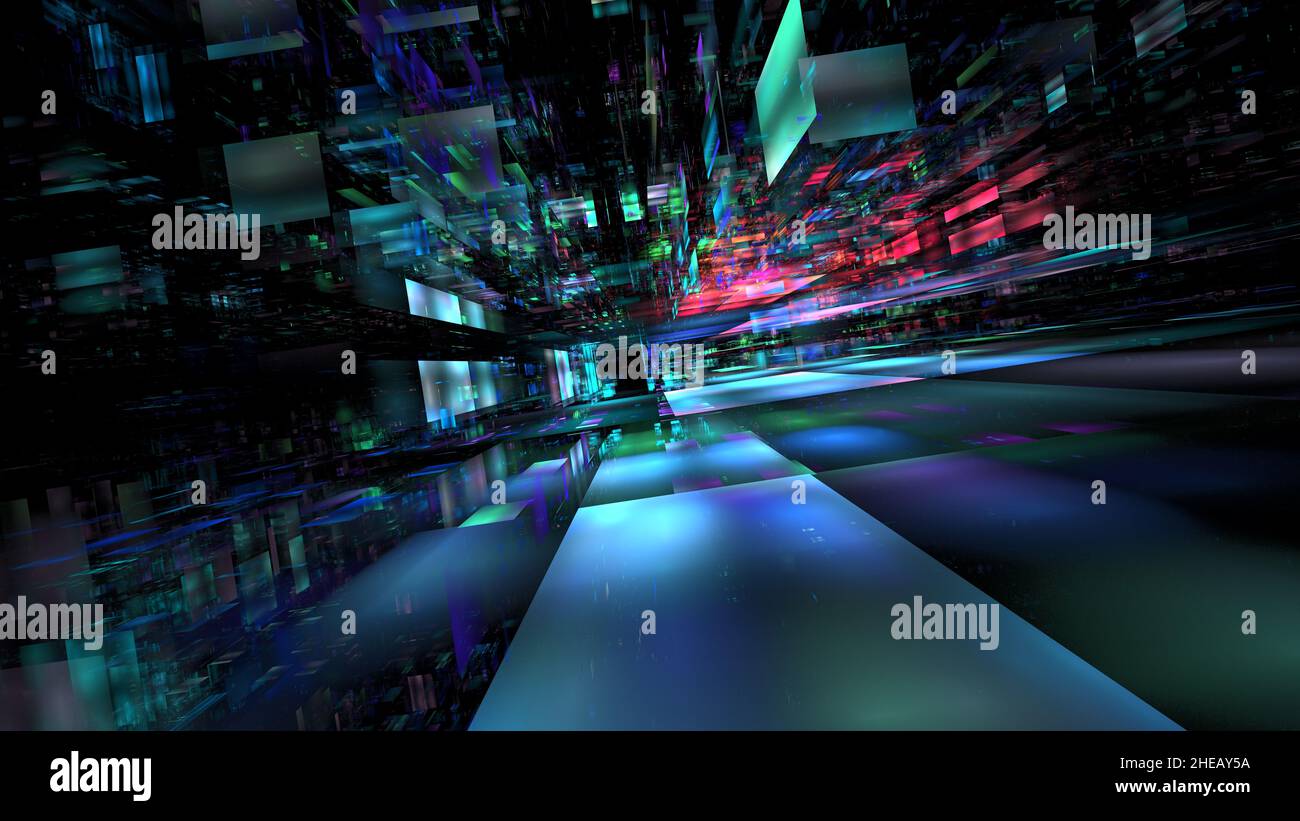 High Tech Concept Renders Hi tech digital interior Abstract data center server, business ...