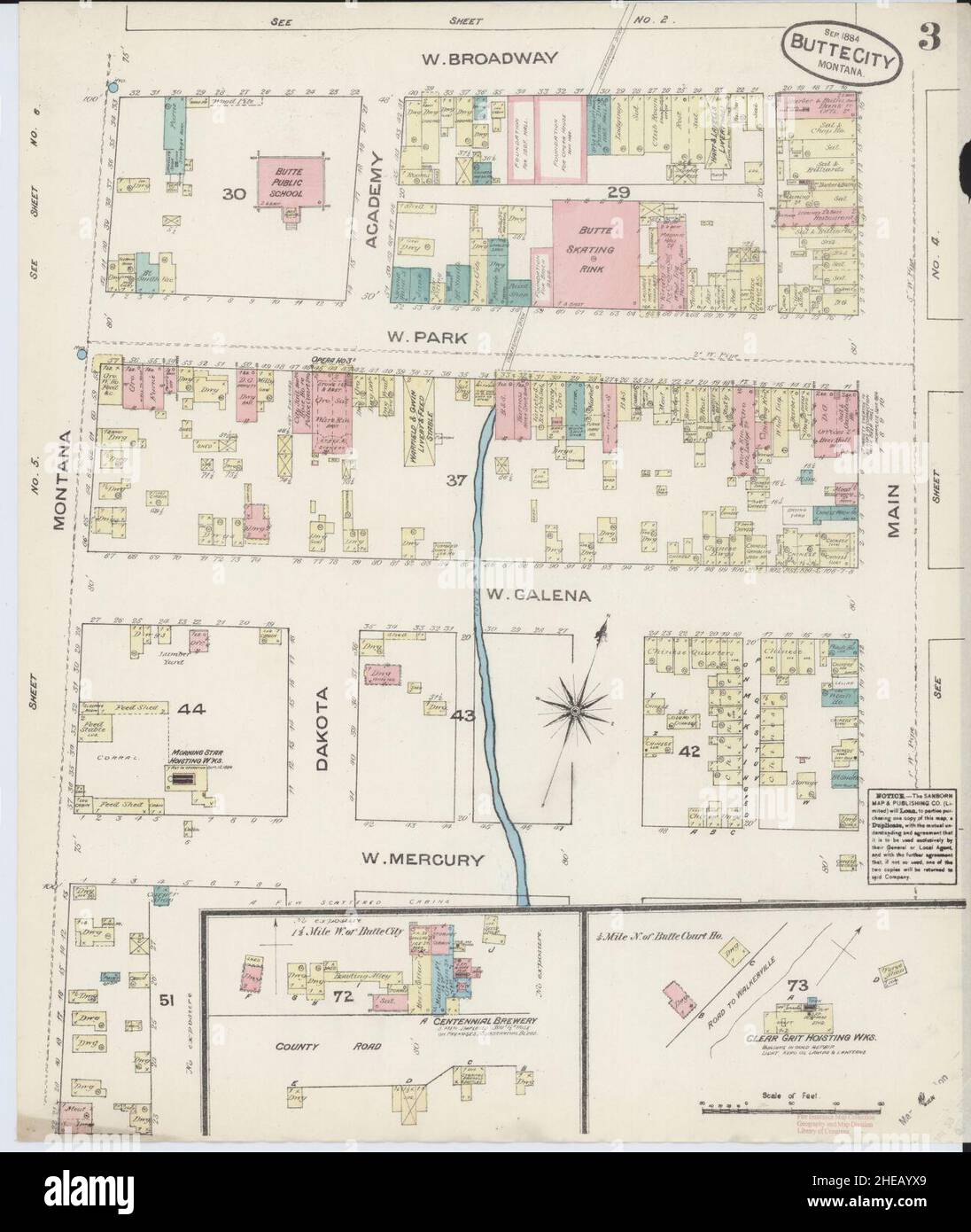Sanborn Fire Insurance Map from Butte, Silver Bow County, Montana Stock ...