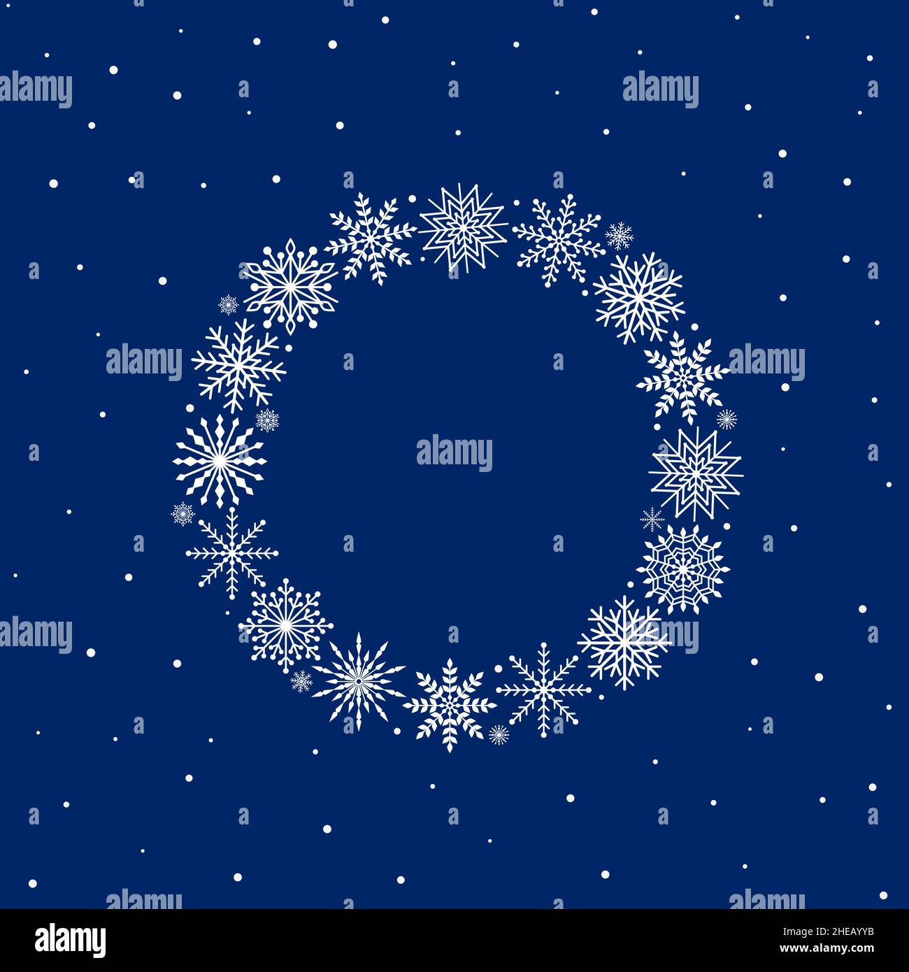Frame of snowflakes on blue background, christmas background, vector ...