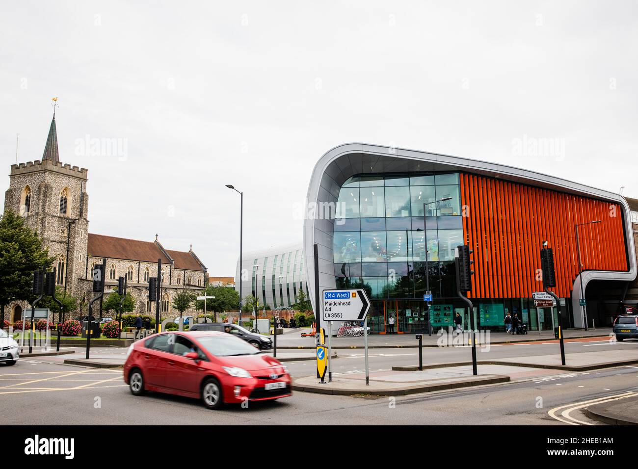 Slough UK 10th July 2021 Vehicles Pass In Front Of St Ethelbert s slough-uk-10th-july-2021-vehicles-pass-in-front-of-st-ethelbert-s