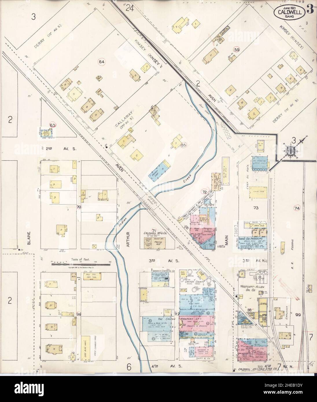 Canyon County Parcel Map Sanborn Fire Insurance Map From Caldwell, Canyon County, Idaho Stock Photo  - Alamy