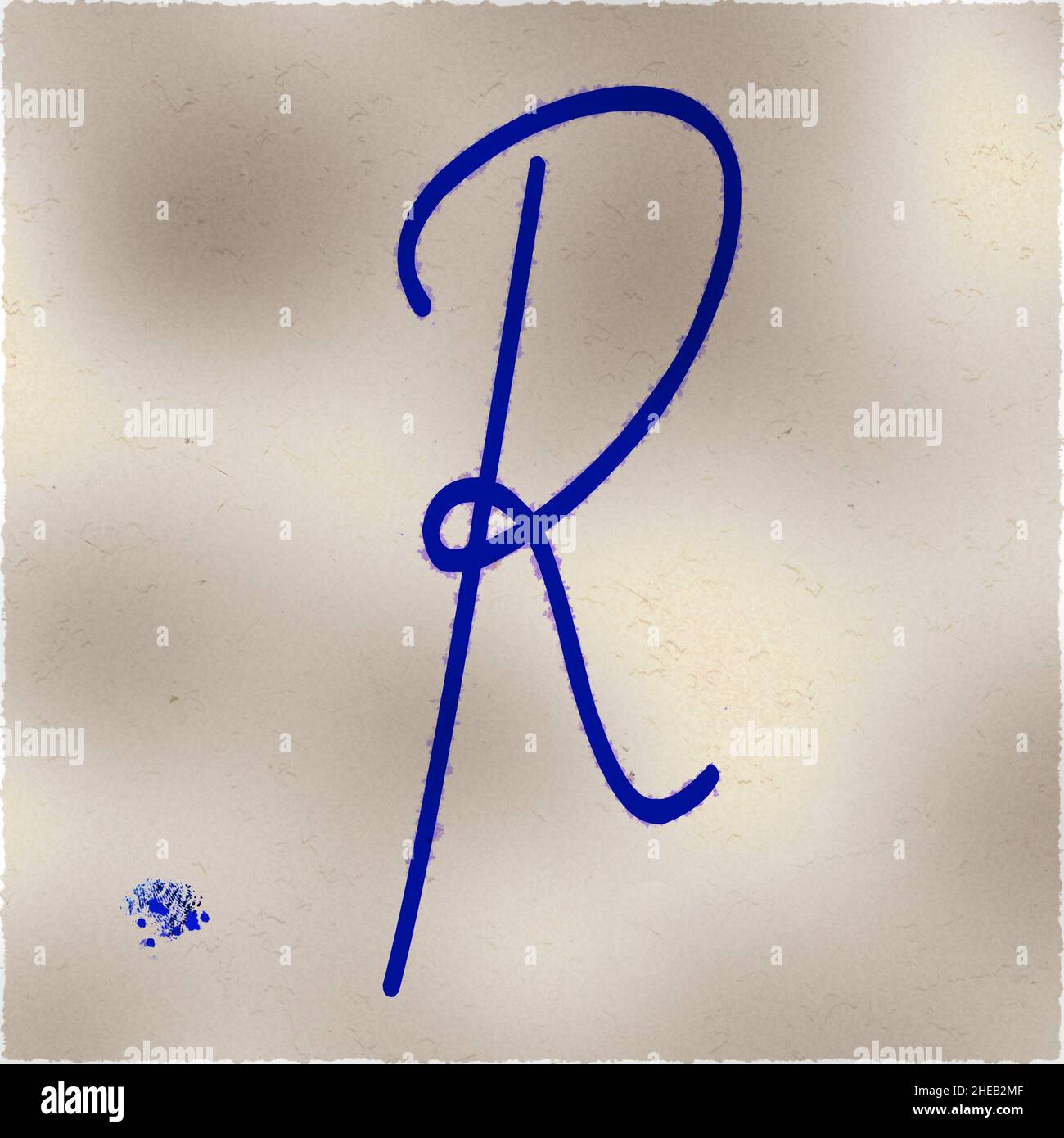 Monogram R Blue Monogram of uppercase character R , blue ink Stock Photo - Alamy