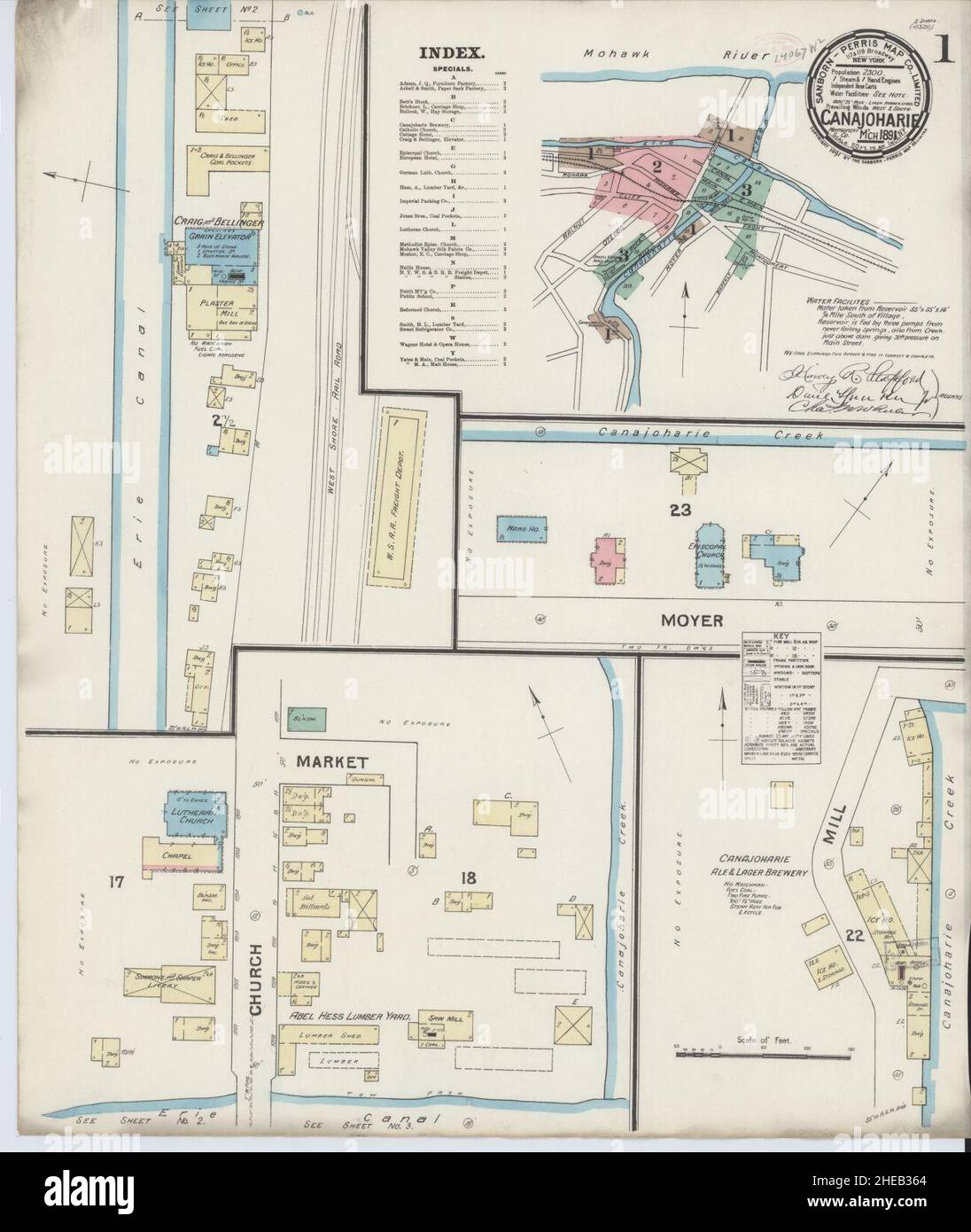 Sanborn Fire Insurance Map from Canajoharie, Montgomery County, New
