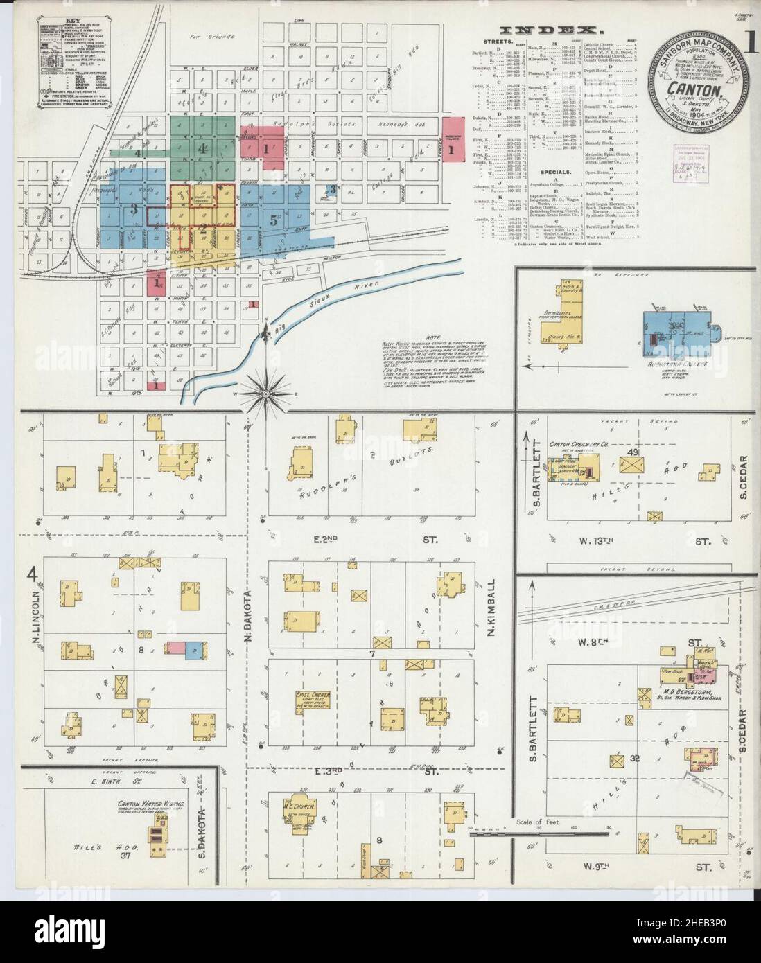 Canton south dakota map hires stock photography and images Alamy