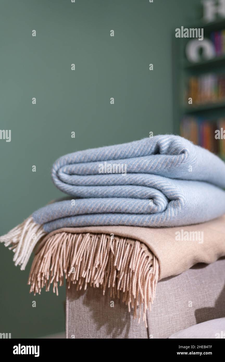 Interior room folded blankets hi-res stock photography and images - Alamy