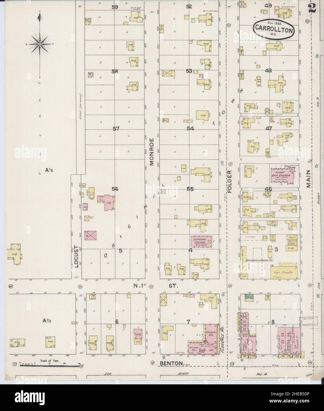 Sanborn Fire Insurance Map from Carrollton, Carroll County, Missouri