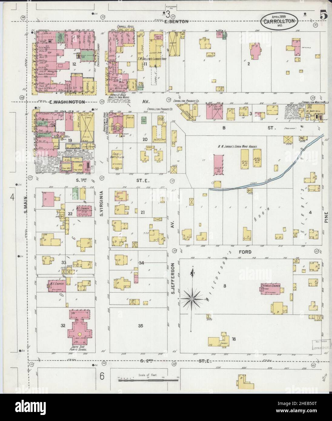 Sanborn Fire Insurance Map from Carrollton, Carroll County, Missouri