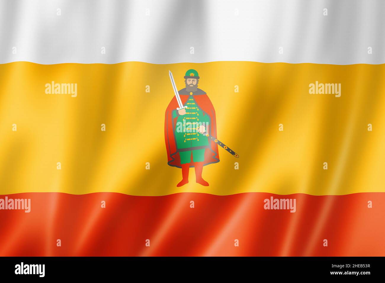 Ryazan state - Oblast -  flag, Russia waving banner collection. 3D illustration Stock Photo