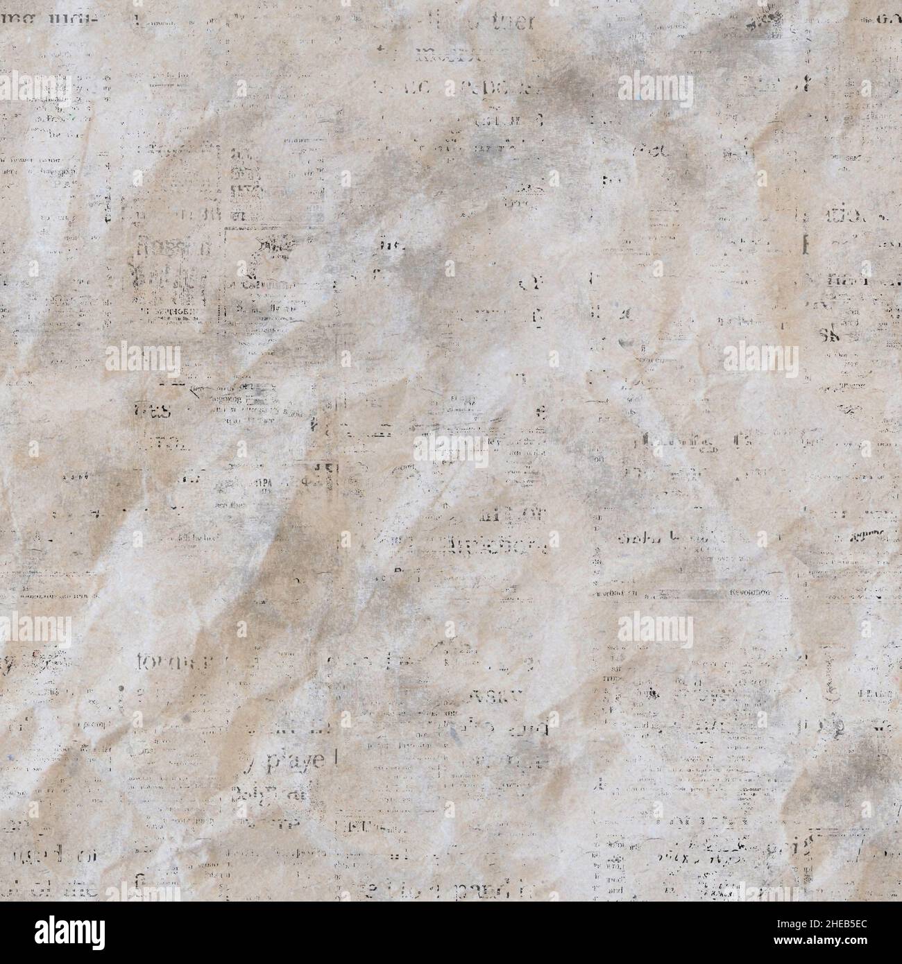 Newspaper crumpled paper grunge aged newsprint seamless pattern