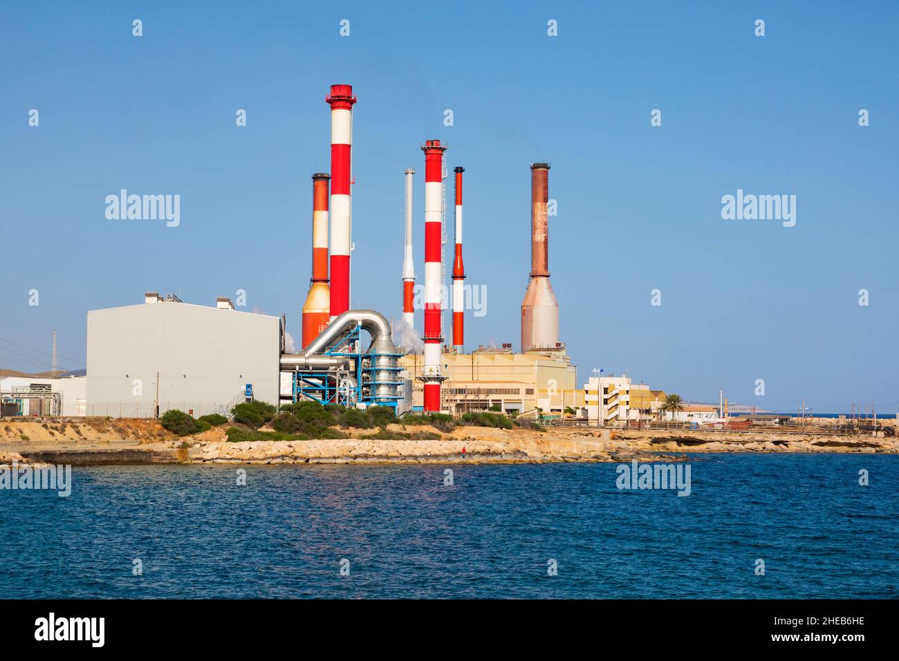 Electricity Authority of Cyprus, Ormideia electricity generating power station plant. Dhekelia, Larnaca, Cyprus. Stock Photo