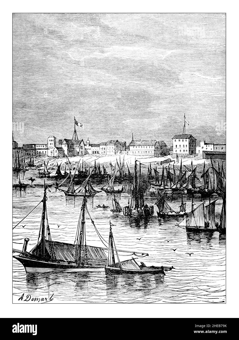 Zanzibar, engraved illustration from African Discovery and Adventure, by C E Bourne, published in 1900 by Swan Sonnenshein & Co, London Stock Photo