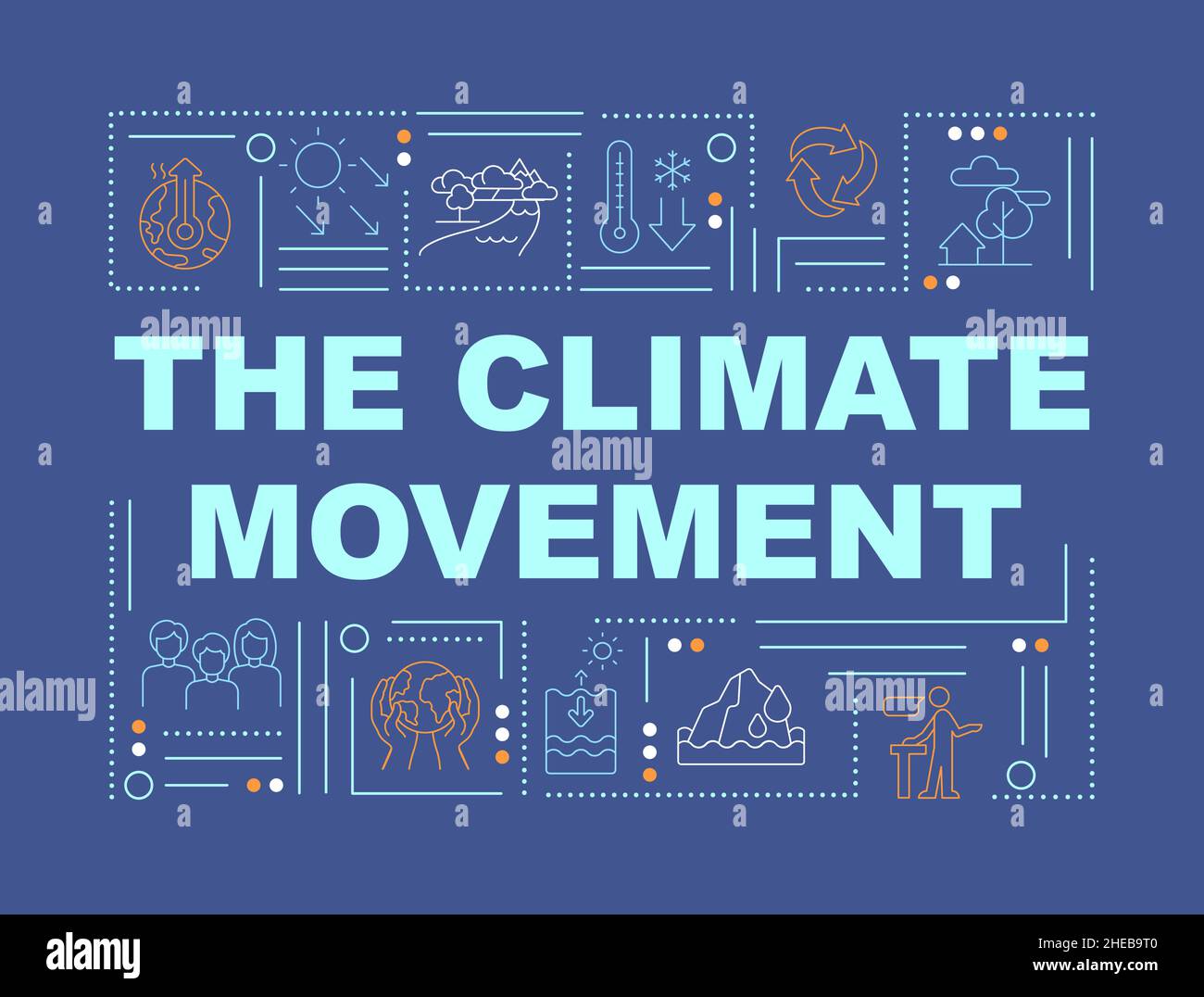 Climate movement word concepts dark blue banner Stock Vector