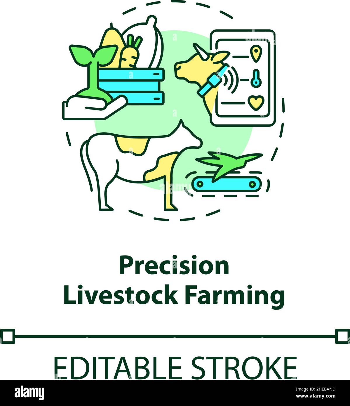 Precision livestock farming concept icon Stock Vector Image & Art - Alamy