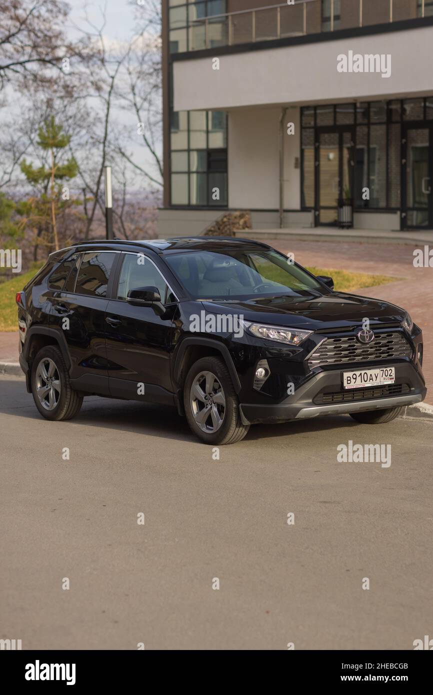 Modern Rav 4 Ufa, Russia, 13 October, 2021 New Toyota RAV 4 Hybrid. Modern SUV ...