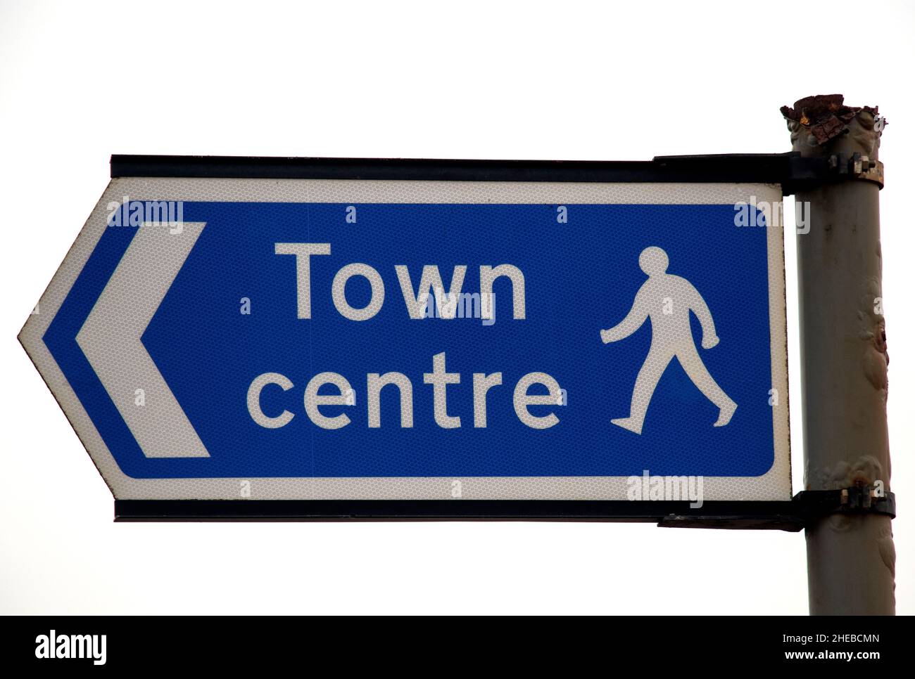 Rusting town centre direction signboard at a seafront location Stock ...