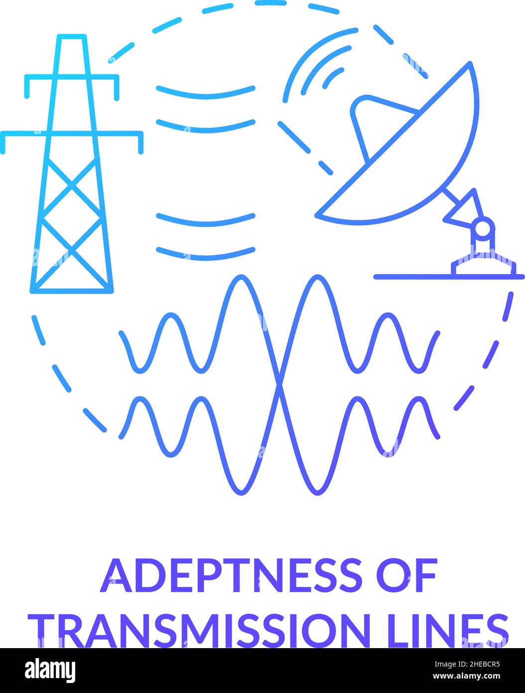 Adeptness of transmission lines blue gradient concept icon Stock Vector