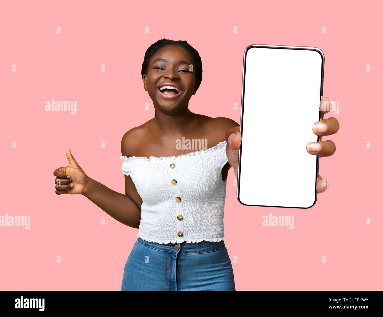 Happy millennial african woman hi-res stock photography and images - Alamy