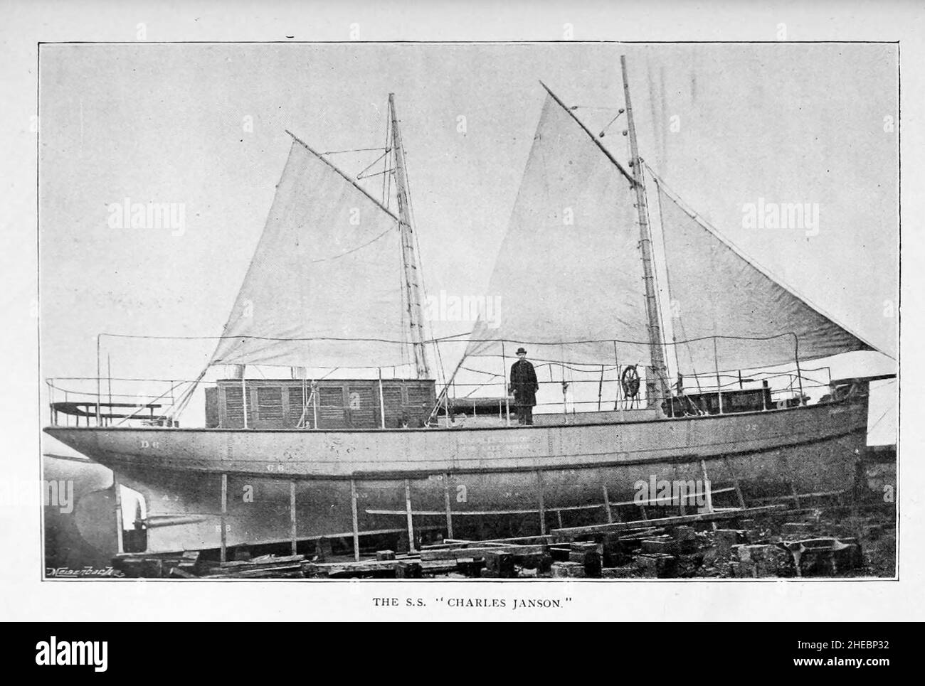 The S.S. Charles Janson a photograph from the book ' The history of the Universities' Mission to Central Africa, 1859-1898 ' by Anne Elizabeth Mary Anderson Morshead,  Universities' Mission to Central Africa 1899 Stock Photo