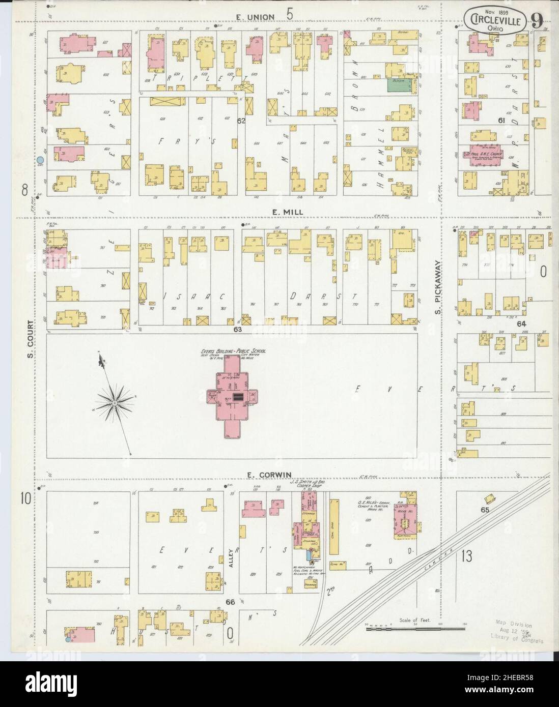 Sanborn Fire Insurance Map from Circleville, Pickaway County, Ohio. Stock Photo