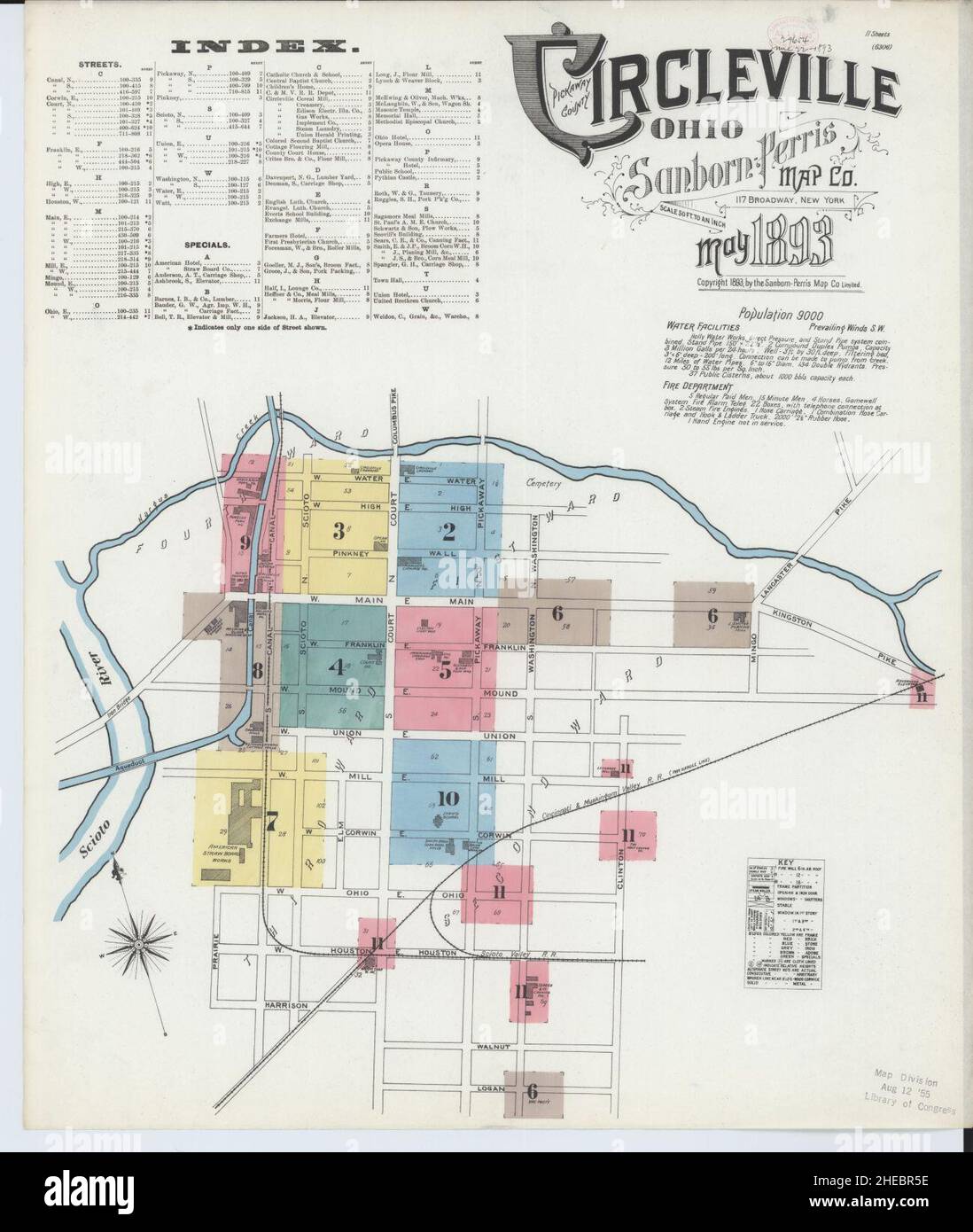 Sanborn Fire Insurance Map from Circleville, Pickaway County, Ohio. Stock Photo