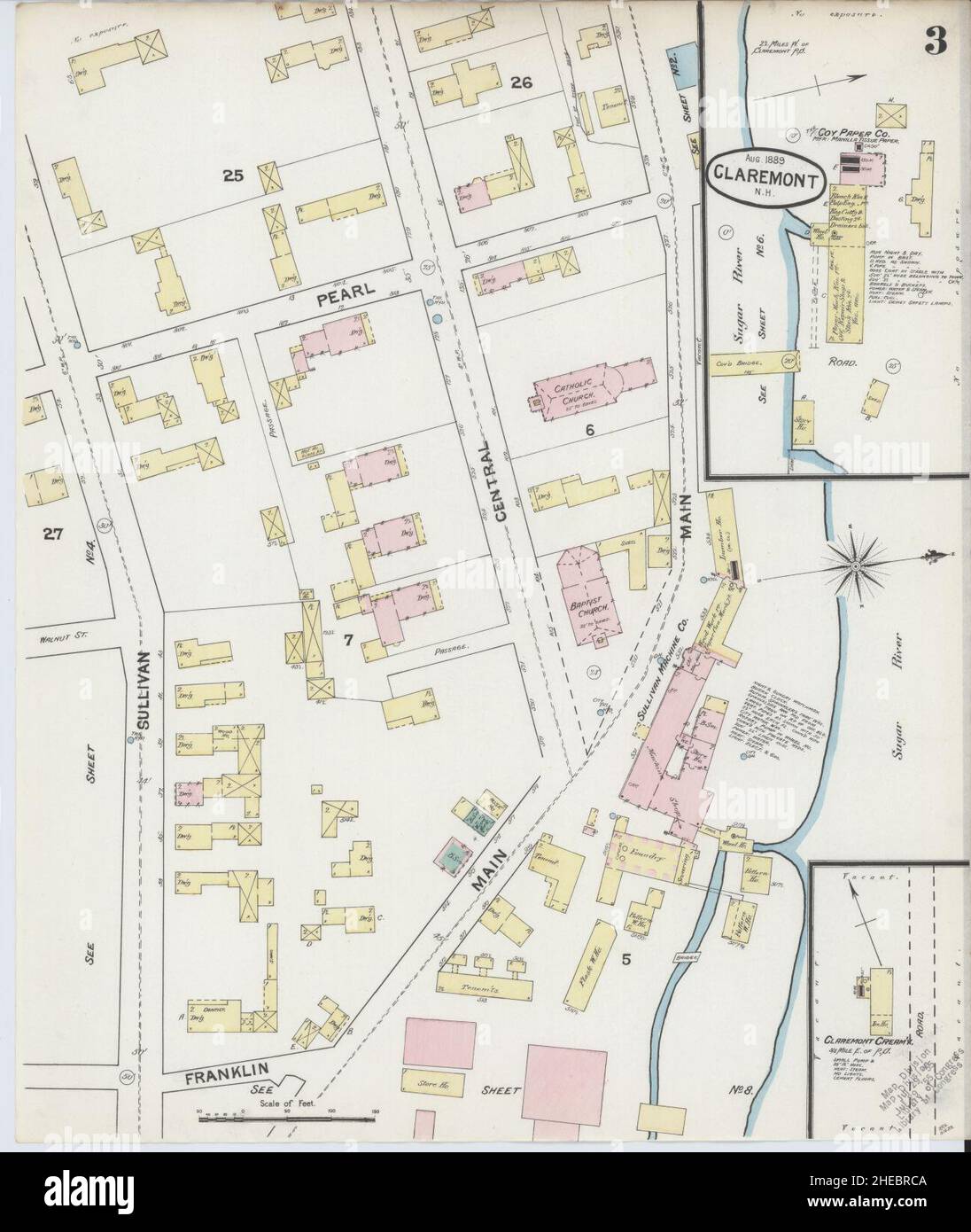 Claremont new hampshire map hires stock photography and images Alamy