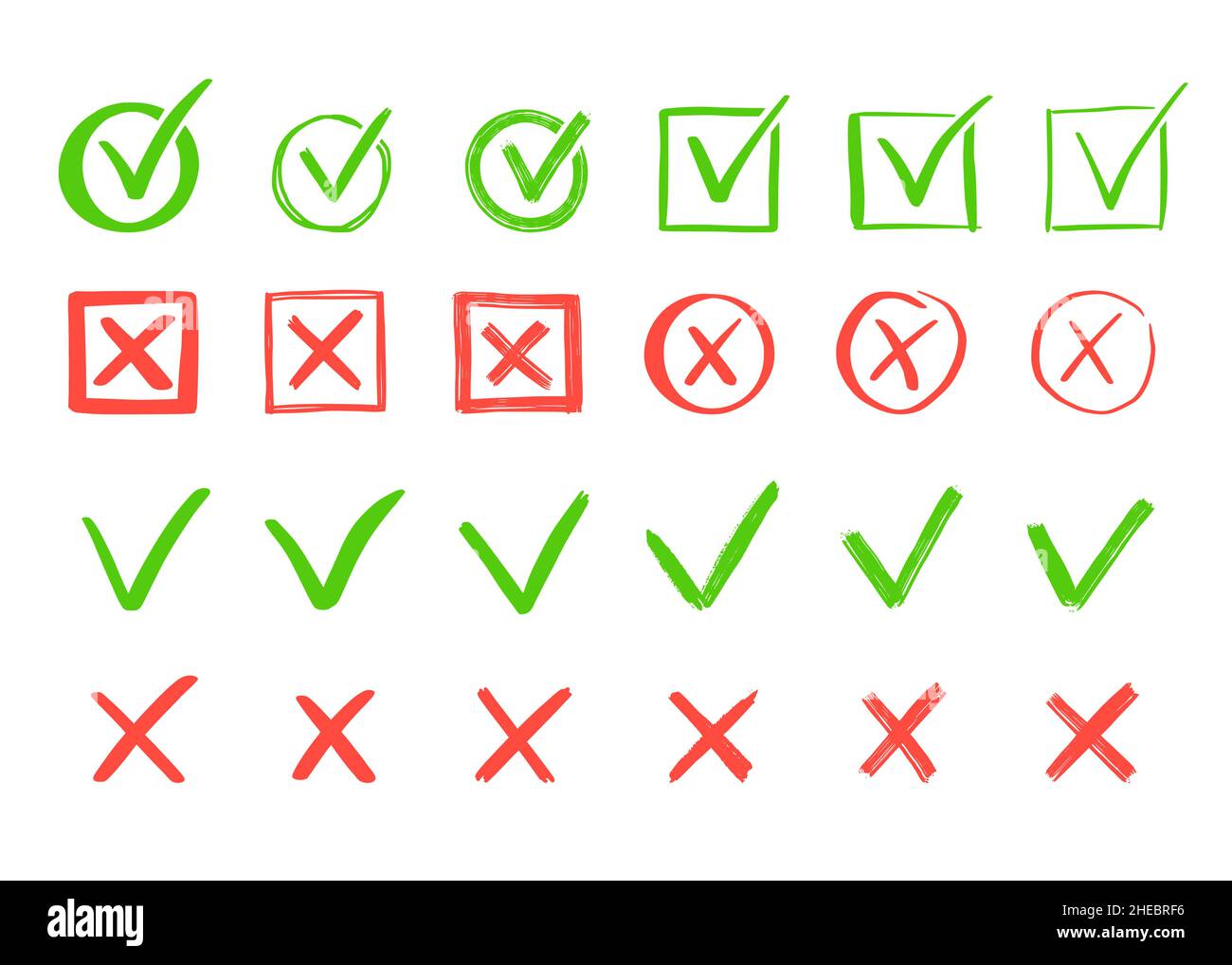 Free Vector  Check mark and cross hand drawn circles