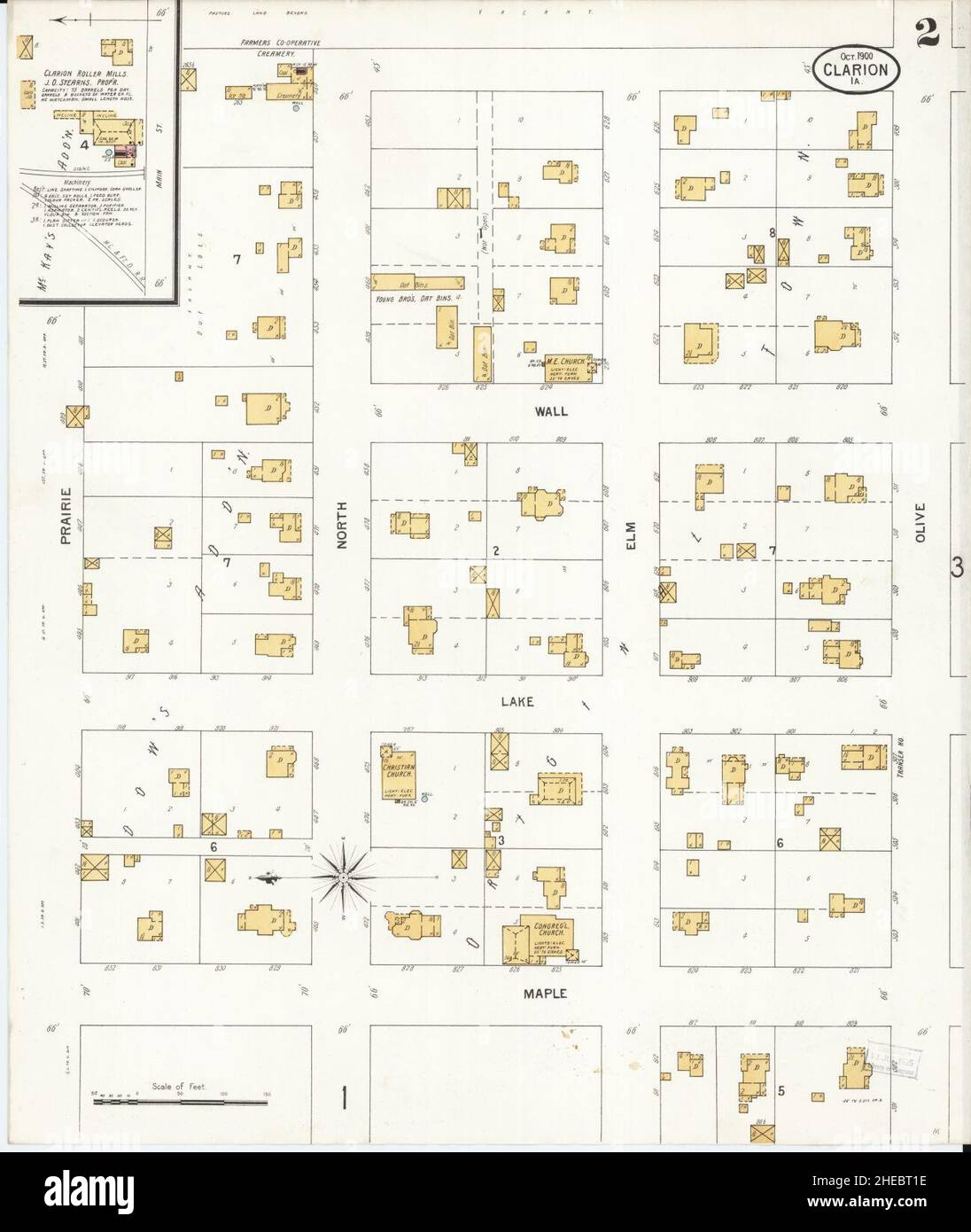 Sanborn Fire Insurance Map from Clarion, Wright County, Iowa Stock