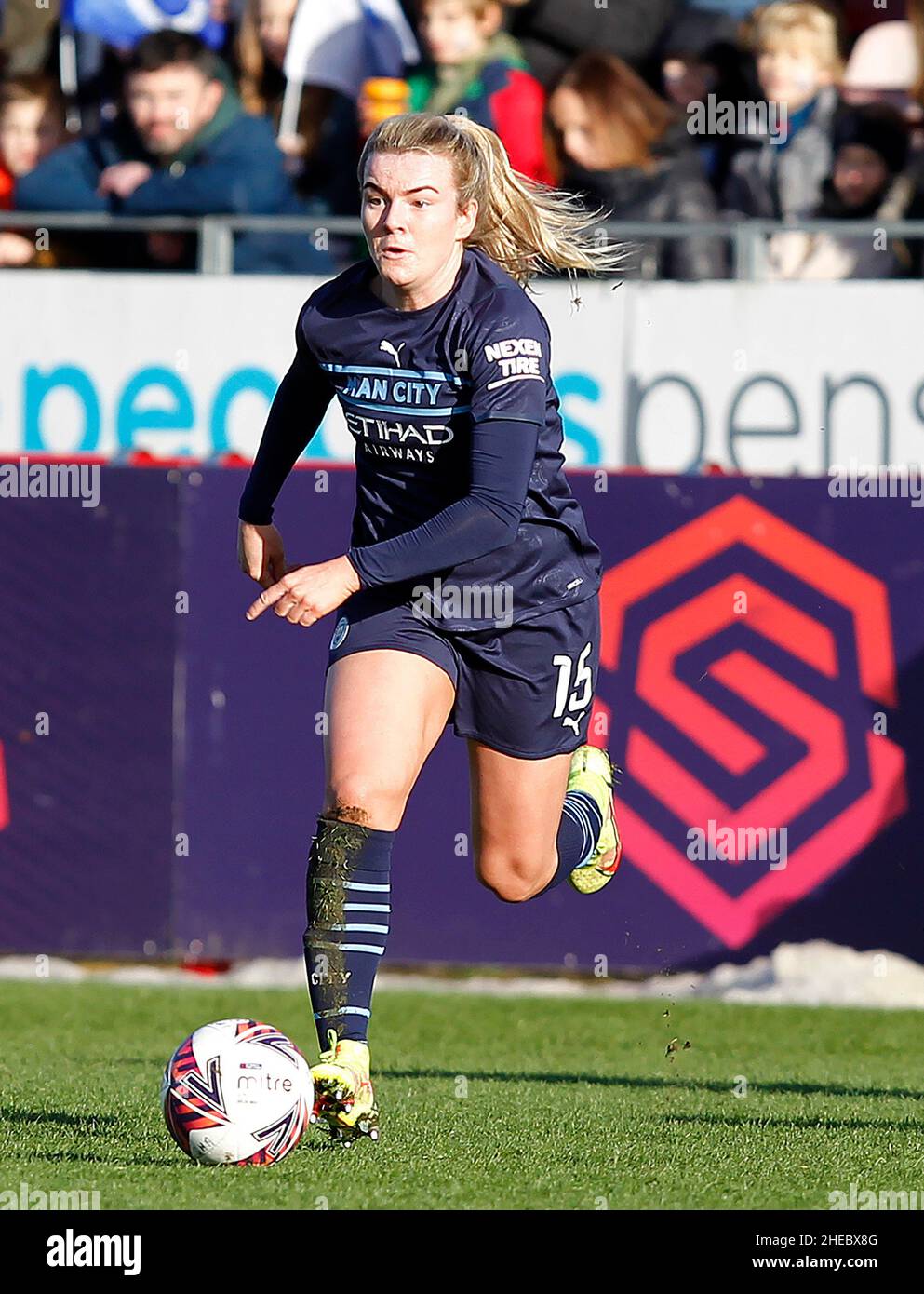 CRAWLEY, United Kingdom, JANUARY09: Lauren Hemp of Manchester City Women during Barclays FA Woman Super League between Brighton and Hove Albion and Ma Stock Photo