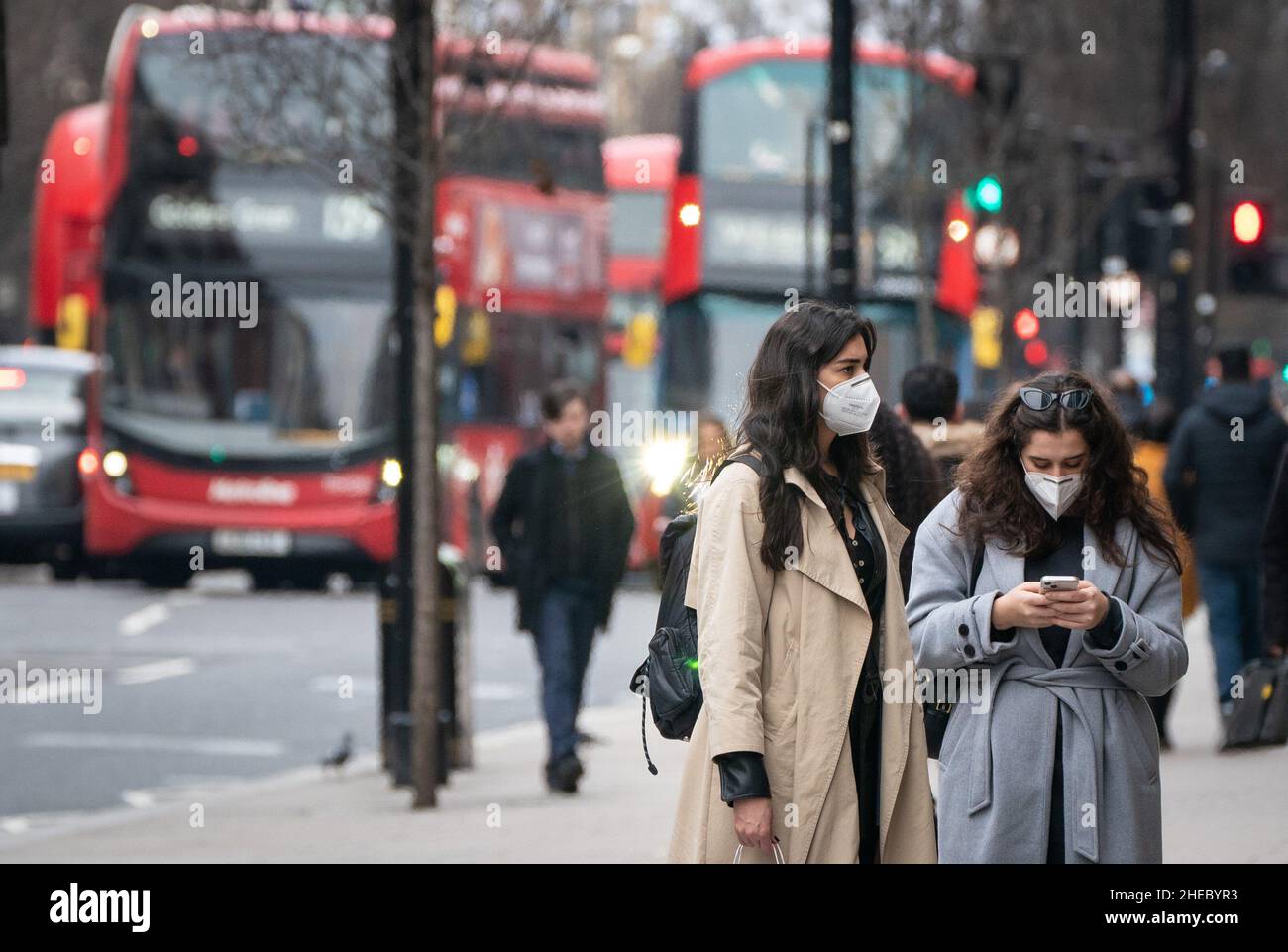 Shoppers wearing face masks on Oxford Street, in central London