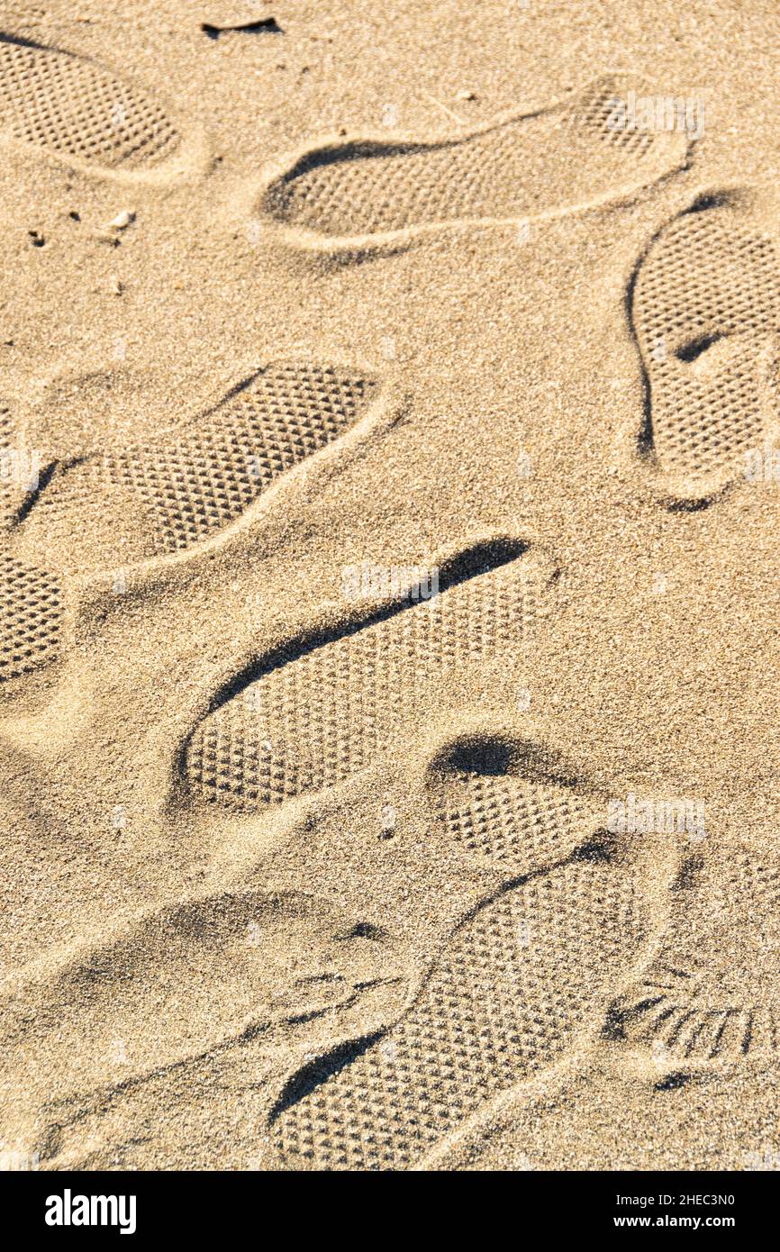 Footprints on the sand, leisure activity concept Stock Photo Alamy