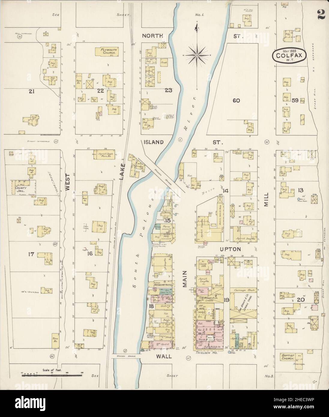 Sanborn Fire Insurance Map from Colfax, Whitman County, Washington. Stock Photo