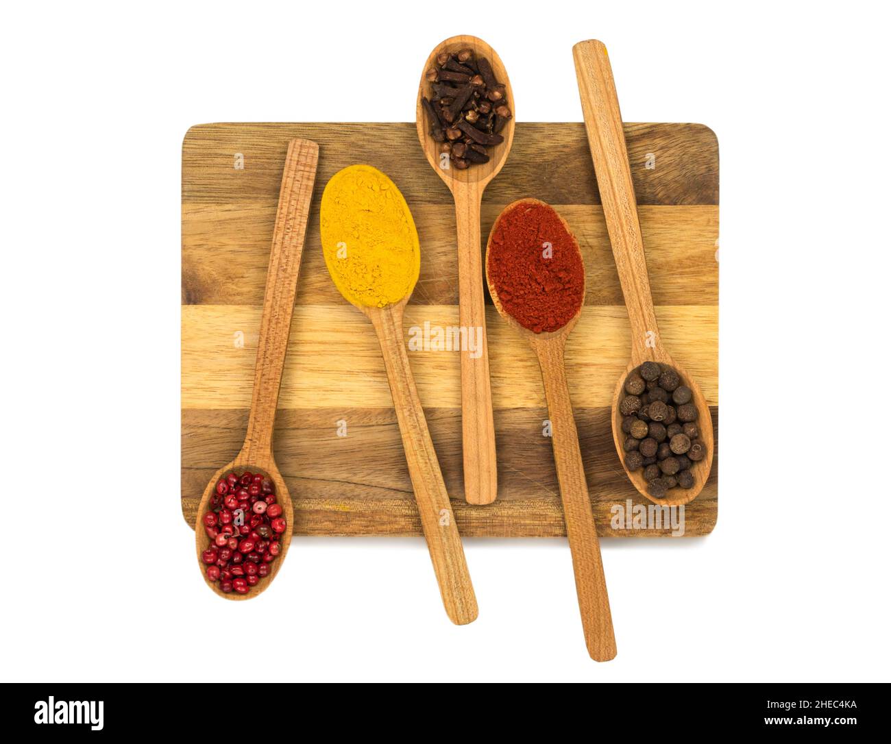 Tiny Wooden Spoons Filled with Sugars and Spices on Cutting Board Stock  Photo - Image of cinnamon, kitchen: 231789508