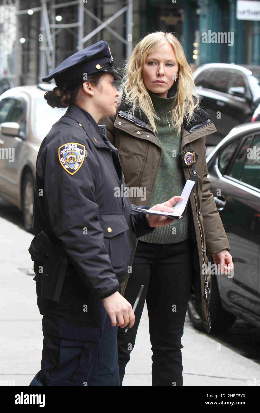 New York NY 20190215 Callie Thorne was pictured being taken into an