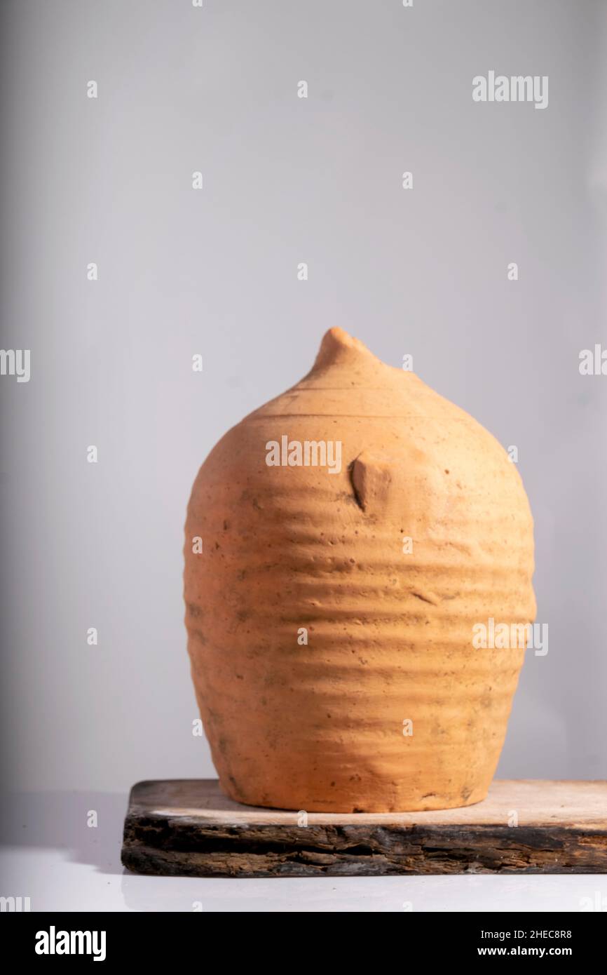 Part of antique ceramic vase, historic clay pottery Stock Photo Alamy