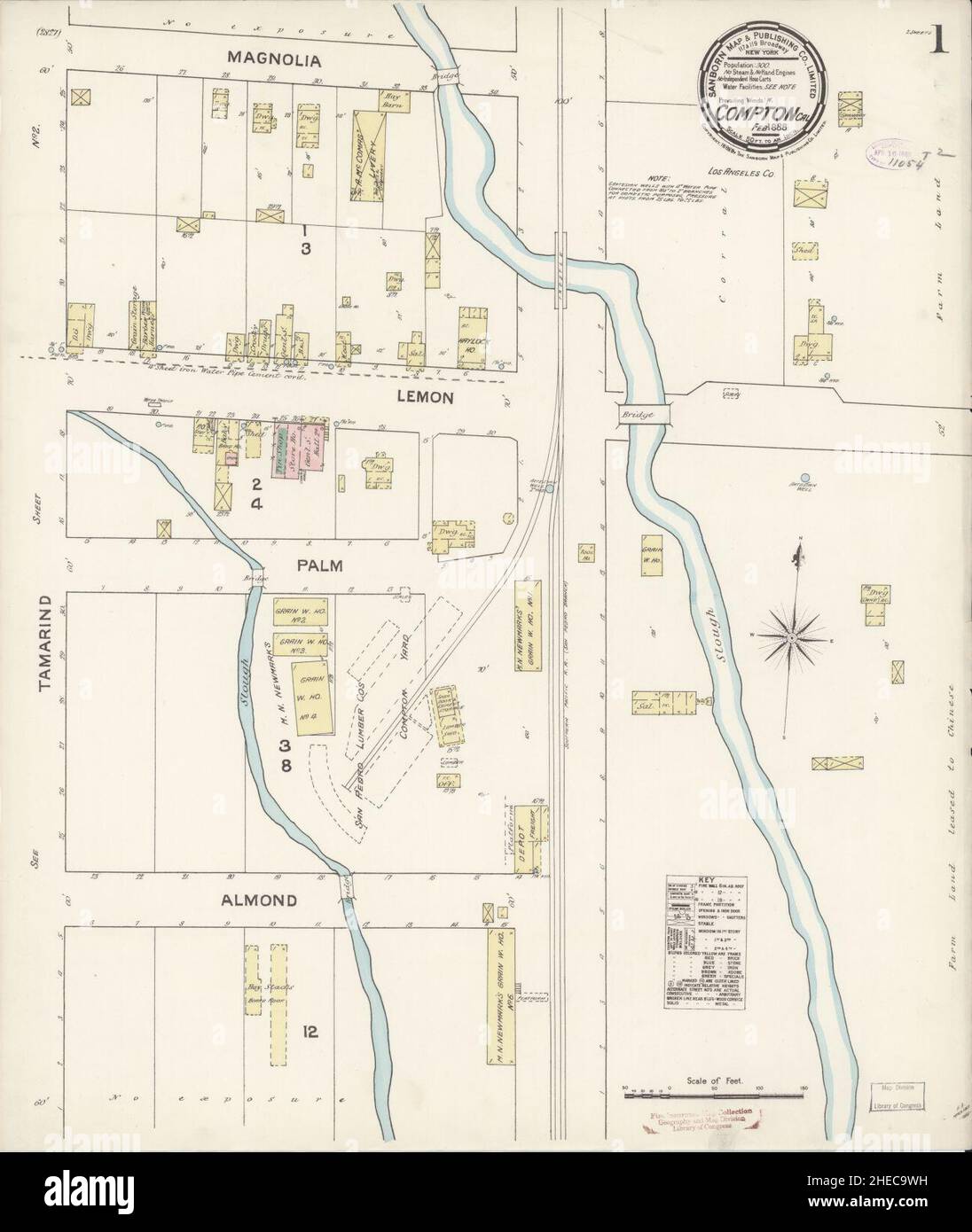 Sanborn Fire Insurance Map from - Sanborn Fire Insurance Map From Compton Los Angeles County California 2HEC9WH