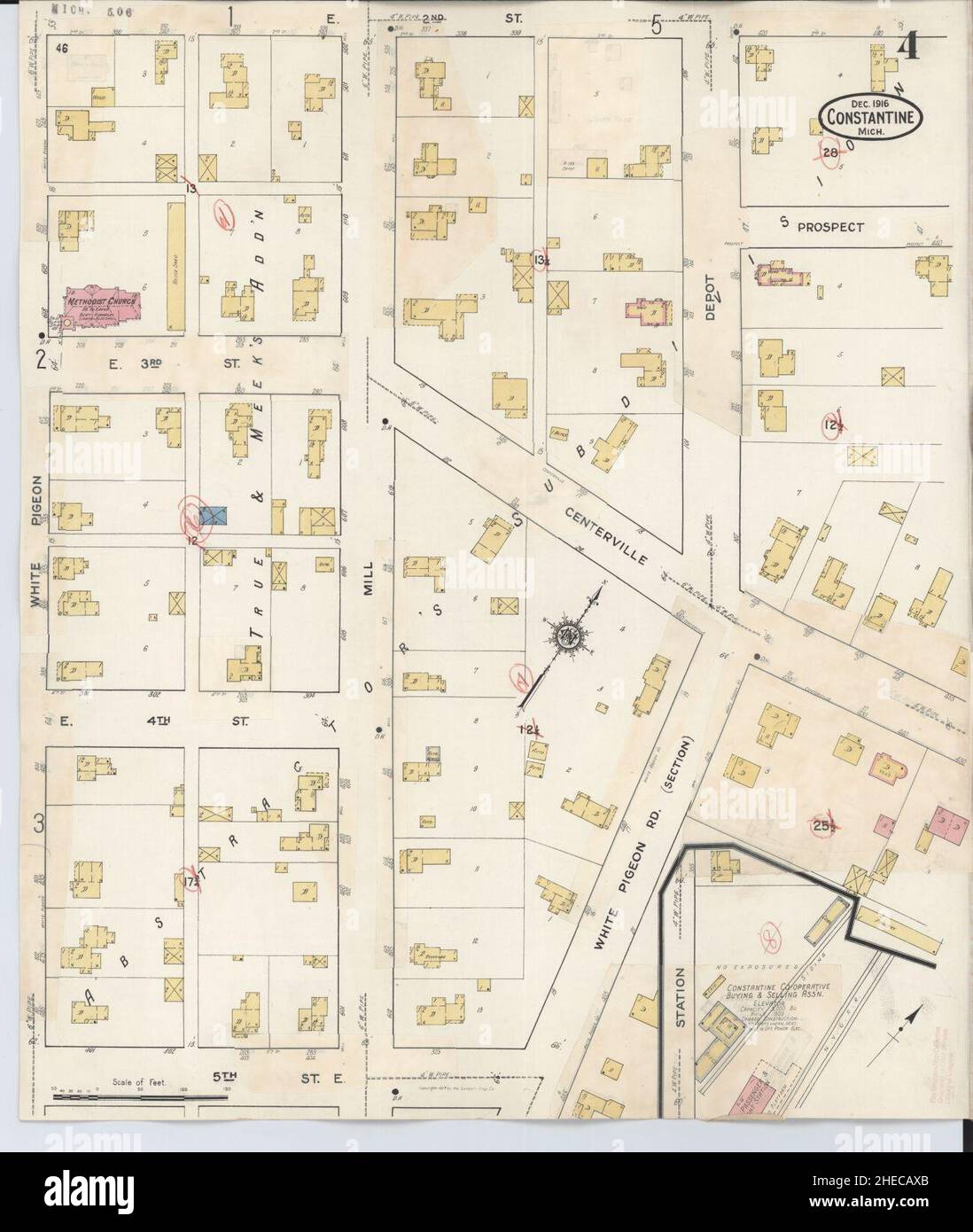 Constantine michigan map hires stock photography and images Alamy