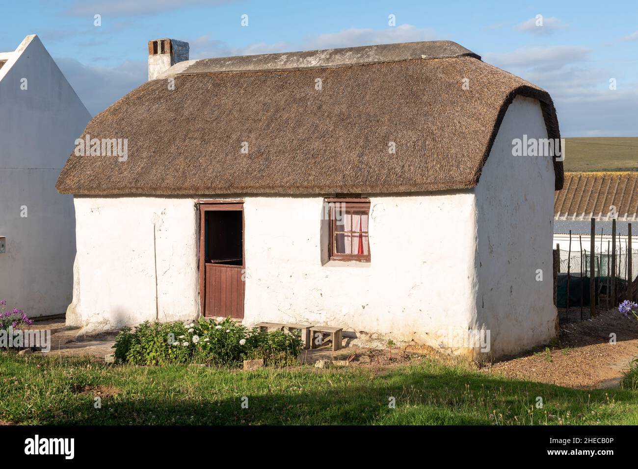 Thatched cottage at Elim village in the Western Cape of South Africa ...