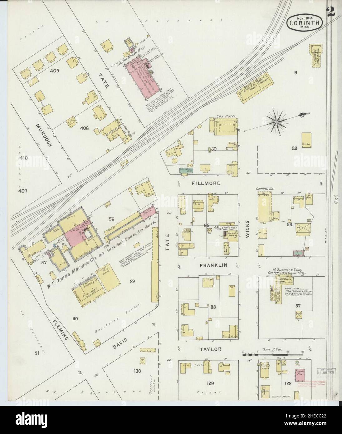 Sanborn Fire Insurance Map from Corinth, Alcorn County, Mississippi