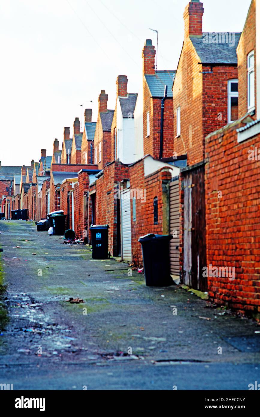 Back Alley Terrace Houses, Darlington, England Stock Photo