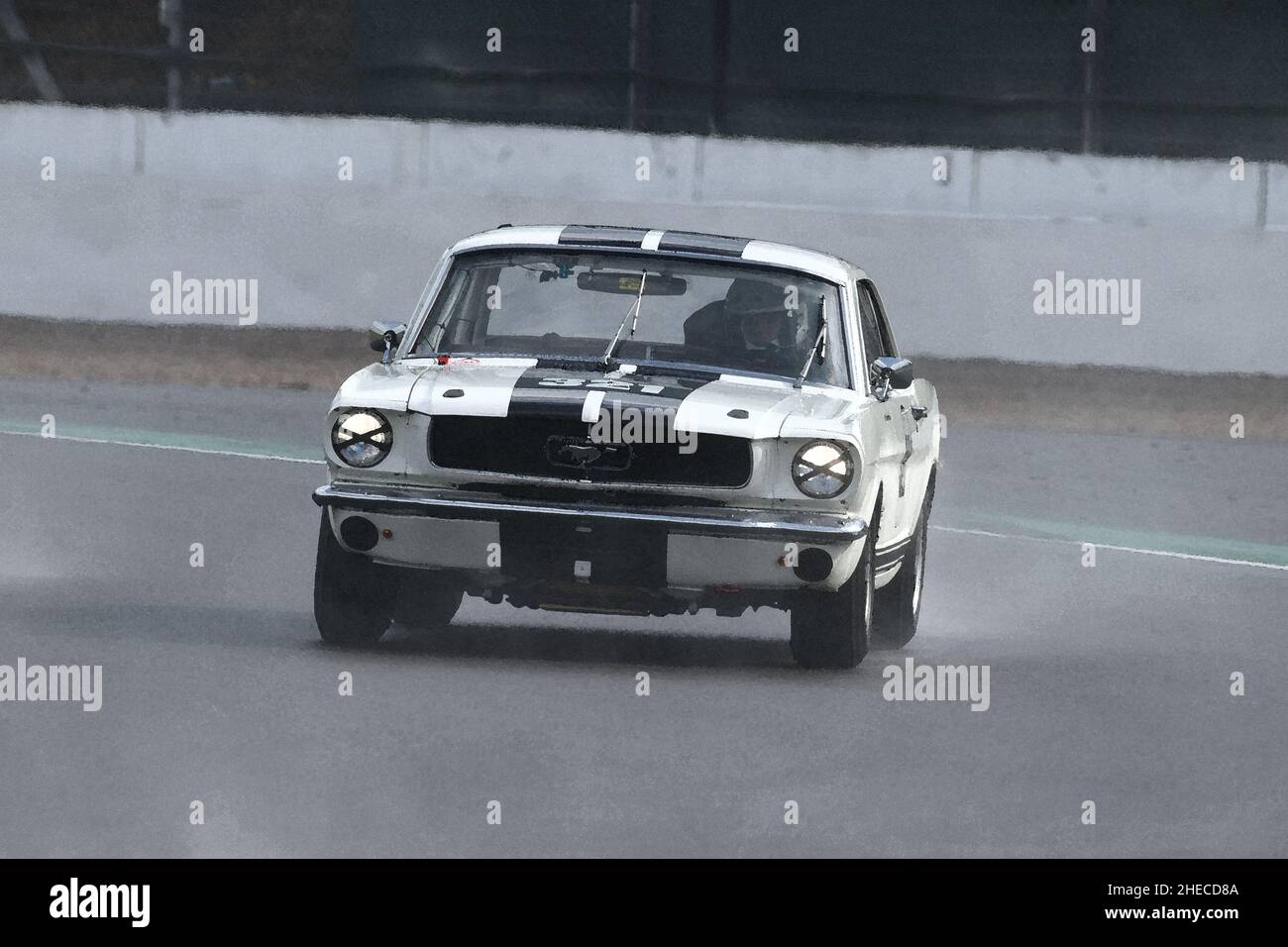 Graeme Langford, Ford Mustang, Touring Car Racing from the 1960s, a 45 minute race for one or two drivers with a compulsory pit stop, Transatlantic Tr Stock Photo