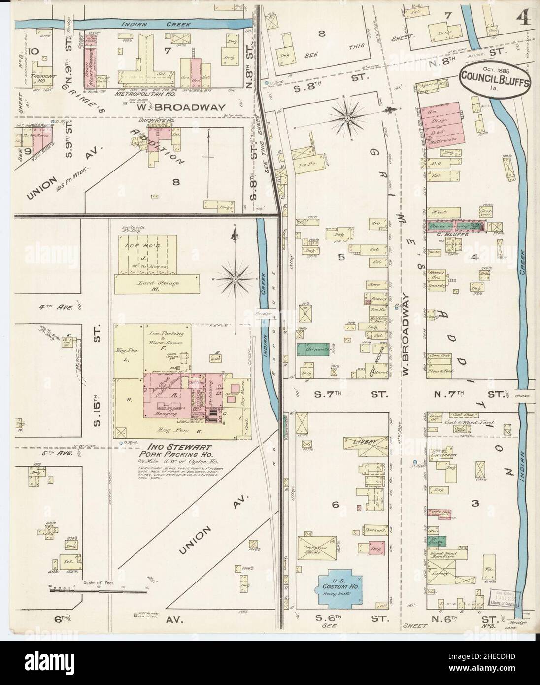 Vintage map of council bluffs hires stock photography and images Alamy