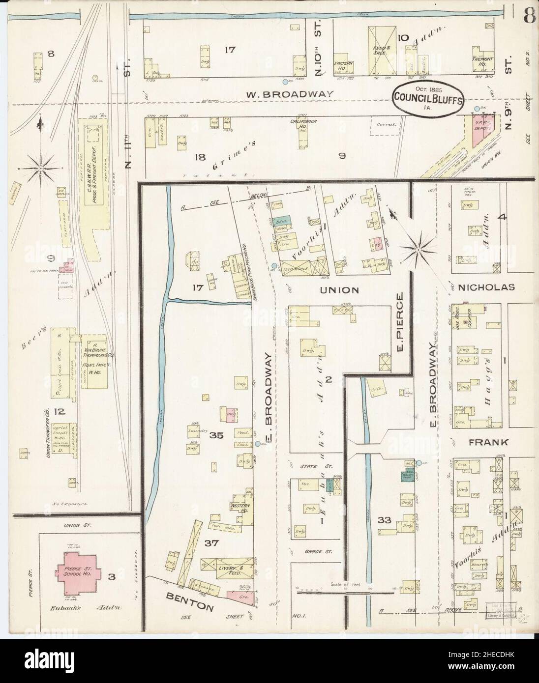 Vintage map of council bluffs hires stock photography and images Alamy