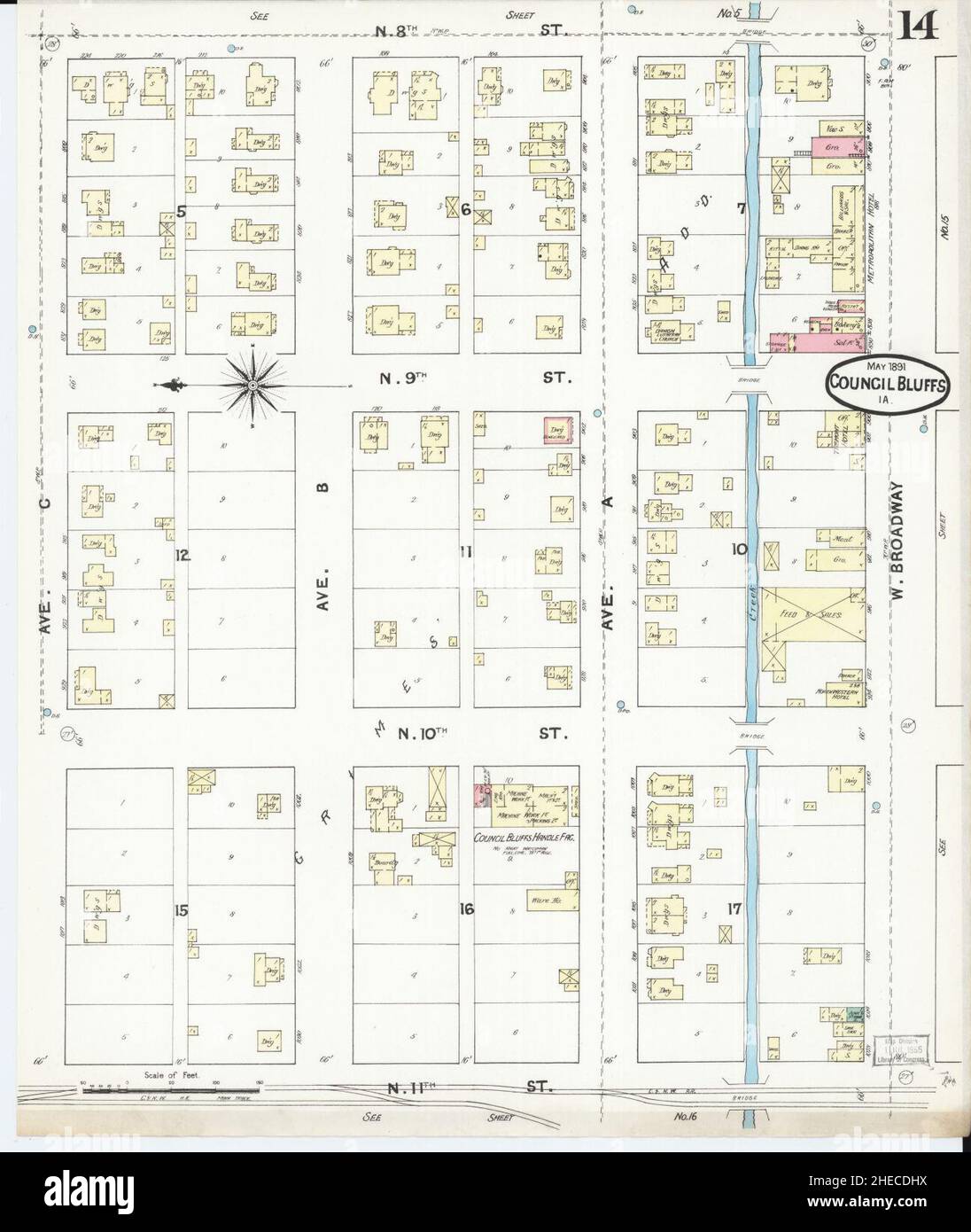 Vintage map of council bluffs hires stock photography and images Alamy