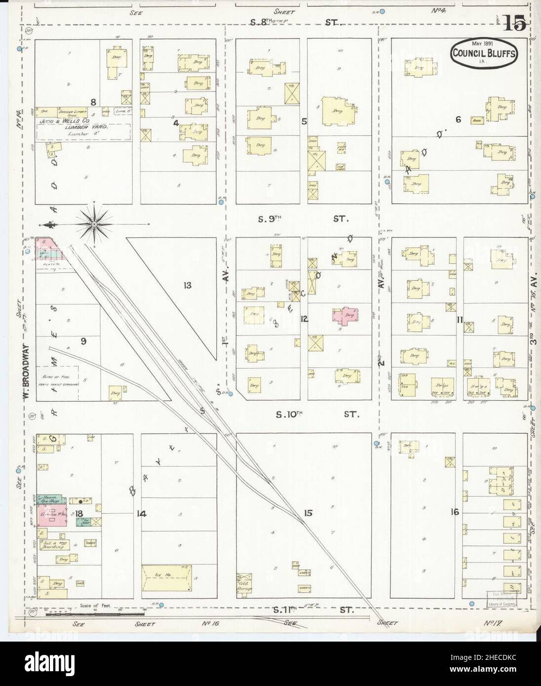 Vintage map of council bluffs hires stock photography and images Alamy