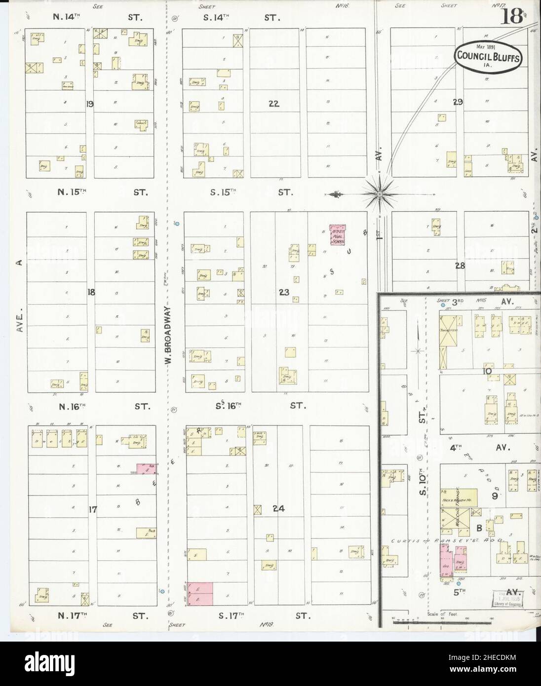 Vintage map of council bluffs hires stock photography and images Alamy