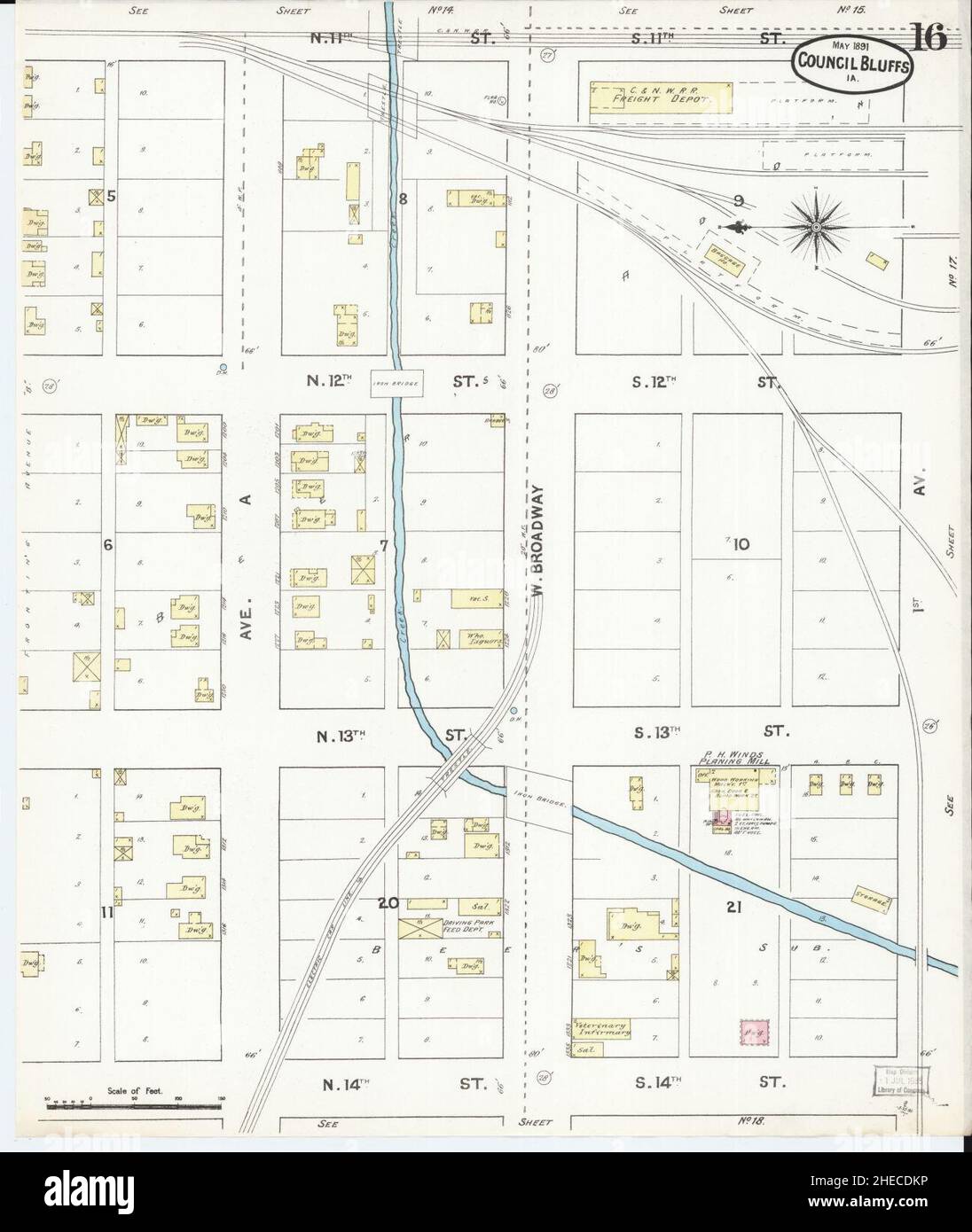 Vintage map of council bluffs hires stock photography and images Alamy