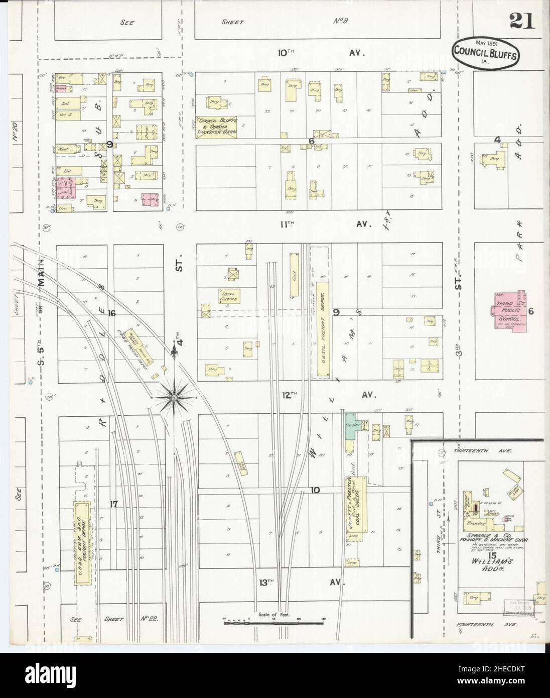 Vintage map of council bluffs hires stock photography and images Alamy